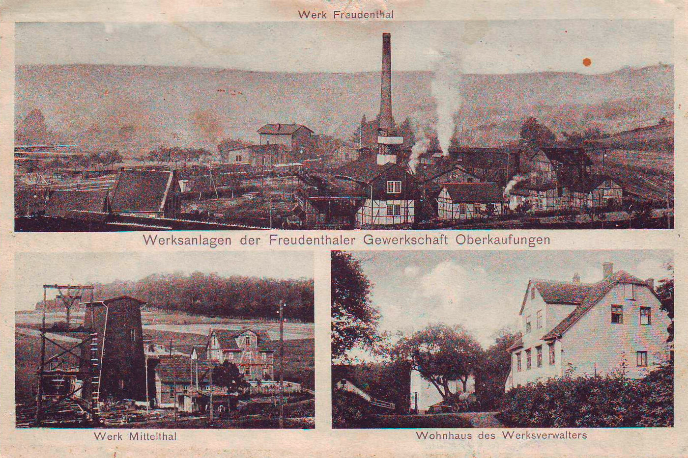 Werksanlagen der Freudenthaler Gewerkschaft Oberkaufungen, Ansichtskarte um 1900