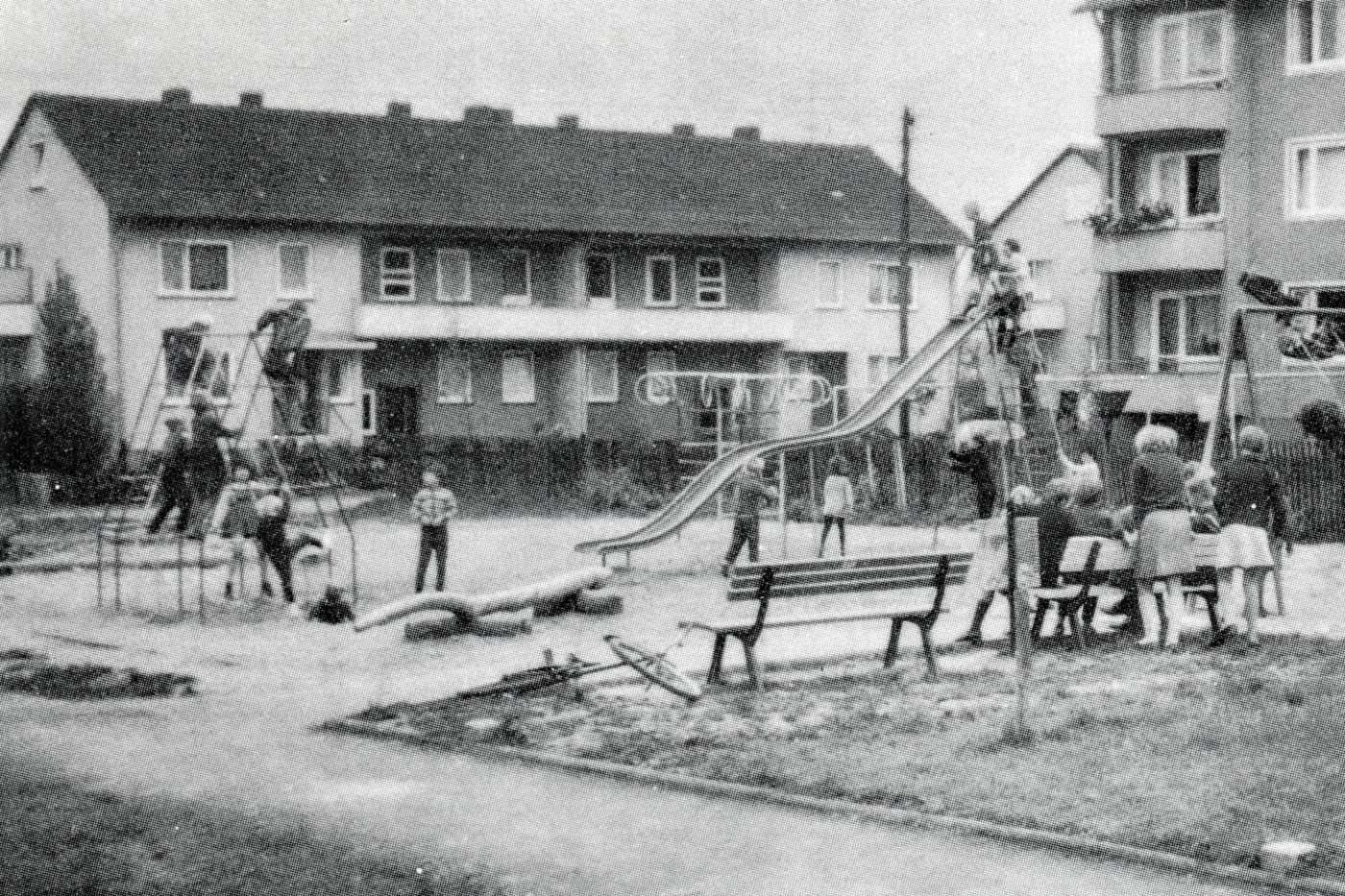 Auf dem Gelände des Barackenlagers entstand ein Spielplatz